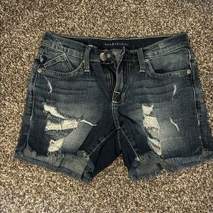 Rock & Republic Blue Distressed Denim Shorts